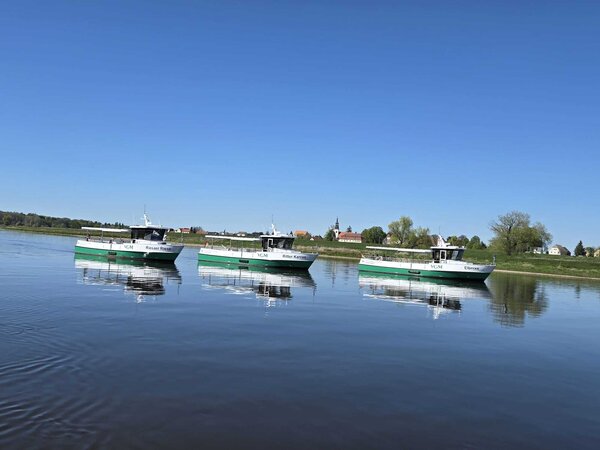 Ritter Karras, Riesaer Riesa und Elbnixe auf der Elbe im Landkreis Mei&szlig;en