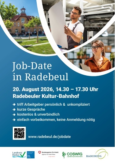 Info-Plakat zur Veranstaltung "Job-Date Coswig/Radebeul"