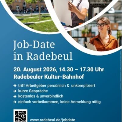 Info-Plakat zur Veranstaltung "Job-Date Coswig/Radebeul"